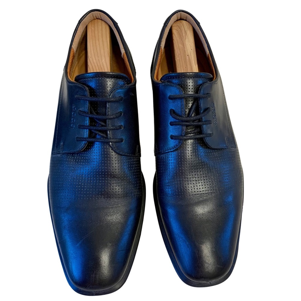 Men’s Ecco Black Leather Lace-Up Dress Shoes Size 10/43